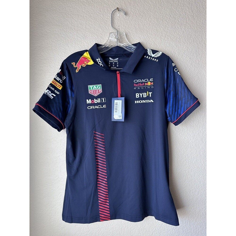 New Oracle Red Bull Racing Castore Team Polo Shirt- Blue Women’s Size Large